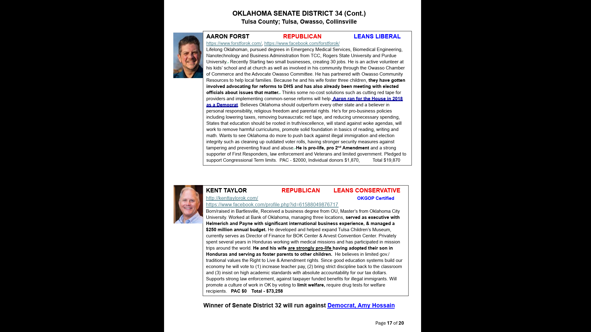 Senate District 34 Voter Guide